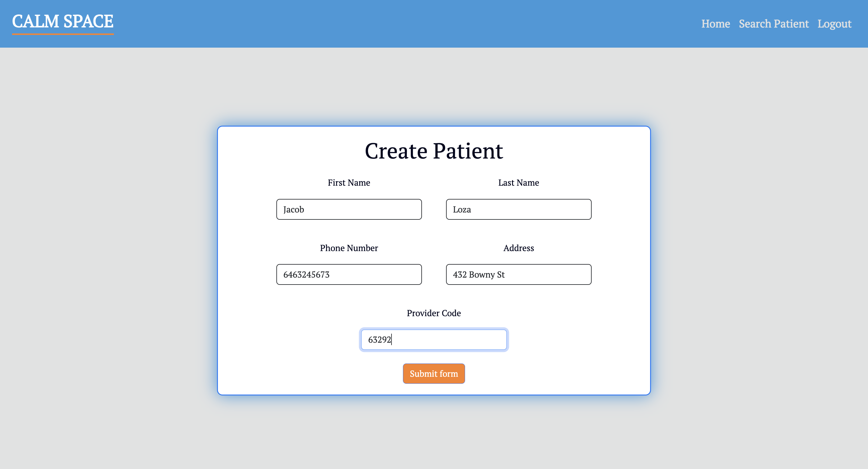 create patient